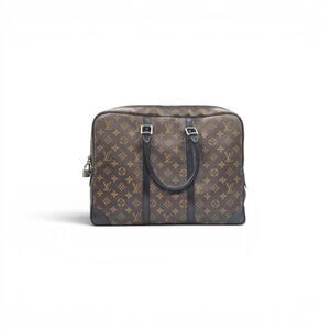 Louis Vuitton Porte Documents Voyage Monogram PM Macassar Briefcase Bag